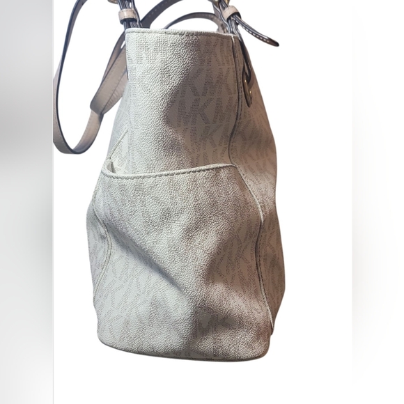 Michael Kors Jet Set Travel Shoulder Bag & Large Wallet Clutch Ivory Brown - Picture 11 of 16